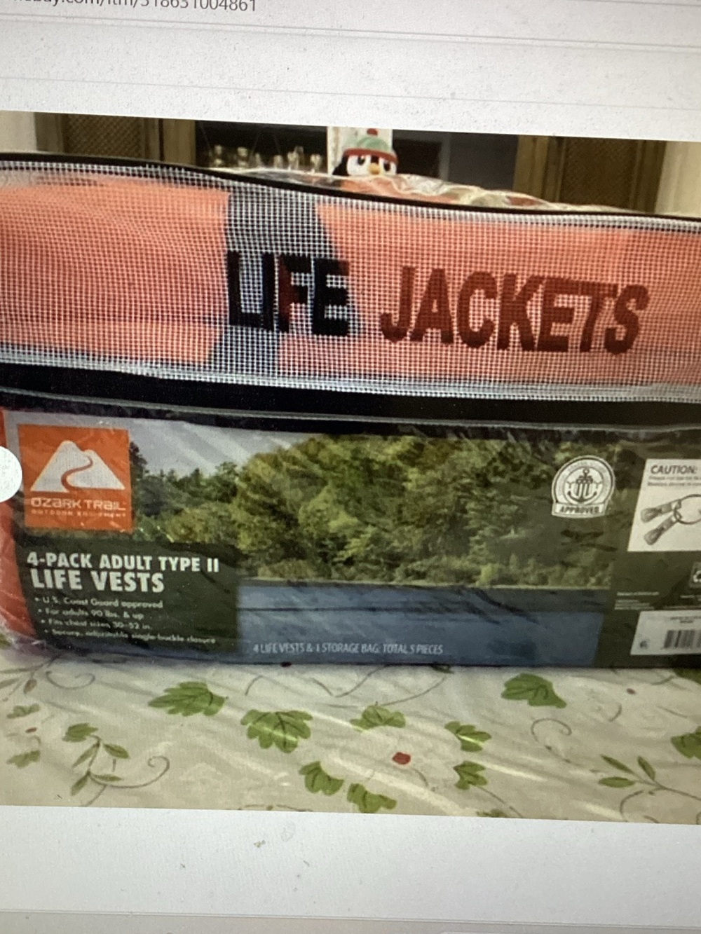 Ozark Trail Bright Orange Adult Life Jackets - 4 Pack